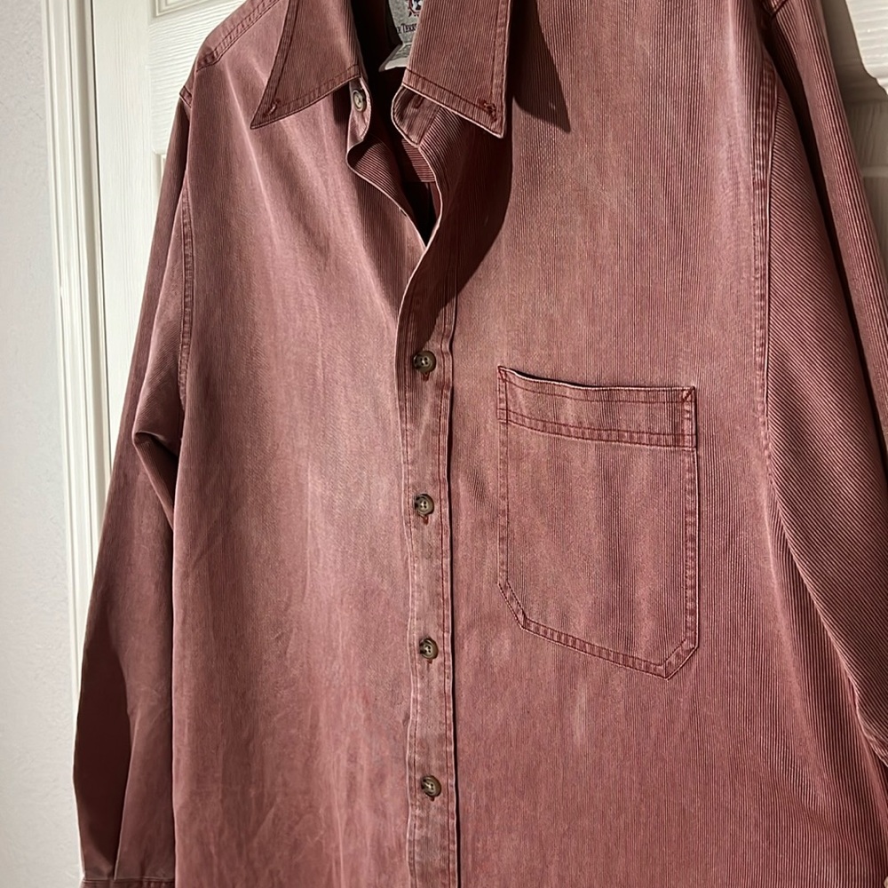 The Territory Ahead Silk Cotton Blend Long‎ Sleeve Dress Shirt Red Maroon, Sz L - Picture 3 of 11